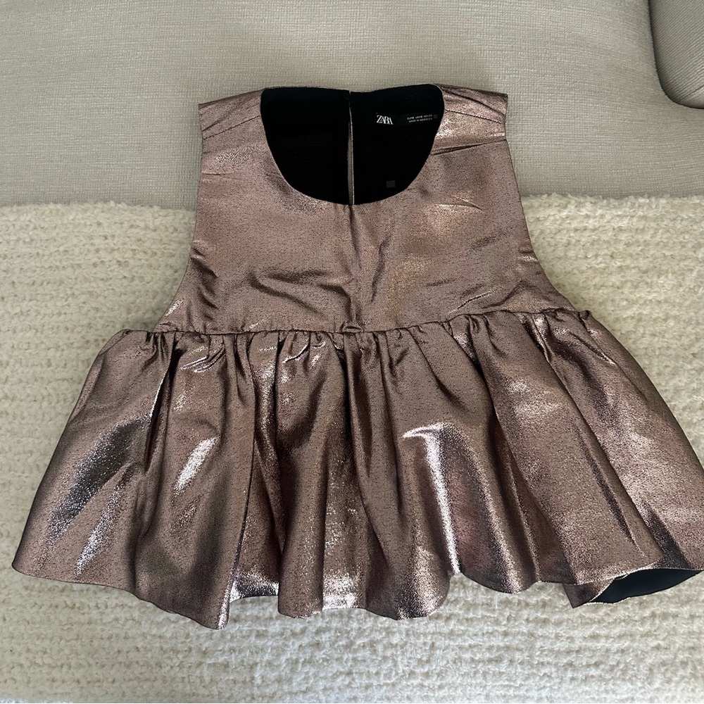Zara Metallic Sleeveless Top